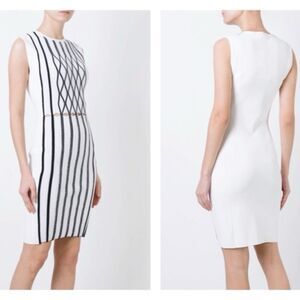 Opening Ceremony Black/White Striped Piped Argyle Two-Tone Bodycon Dress - S / M